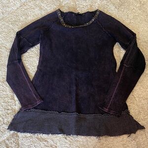 T Party Fashion Dark Purple Long Sleeve Top